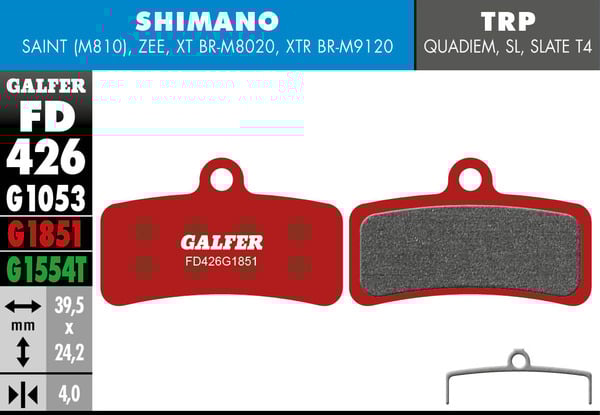 MBT/ВЕЛО Накладки FD426G1851MBT/ВЕЛО Накладки FD426G1851