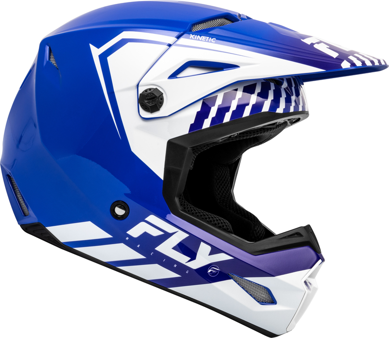 Детска крос каска FLY RACING Kinetic Menace - Blue/WhiteДетска крос каска FLY RACING Kinetic Menace - Blue/White - Image 4