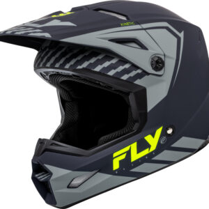 Детска крос каска FLY RACING Kinetic Menace - Matte Grey/Hi-VisДетска крос каска FLY RACING Kinetic Menace - Matte Grey/Hi-Vis