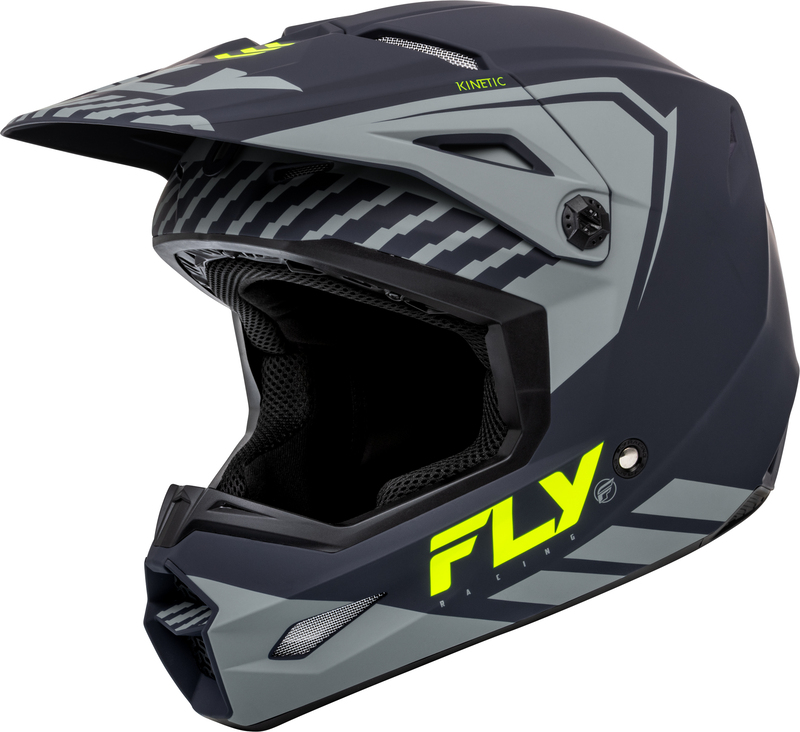 Детска крос каска FLY RACING Kinetic Menace - Matte Grey/Hi-VisДетска крос каска FLY RACING Kinetic Menace - Matte Grey/Hi-Vis