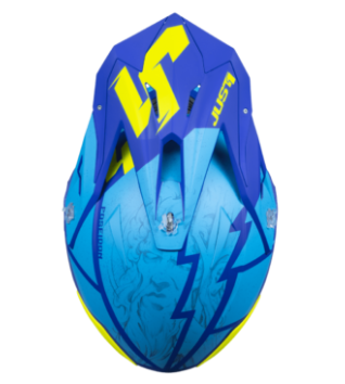 Mотокрос каска Just1 J-39 Poseidon Fluo Yellow/BlueMотокрос каска Just1 J-39 Poseidon Fluo Yellow/Blue - Image 2