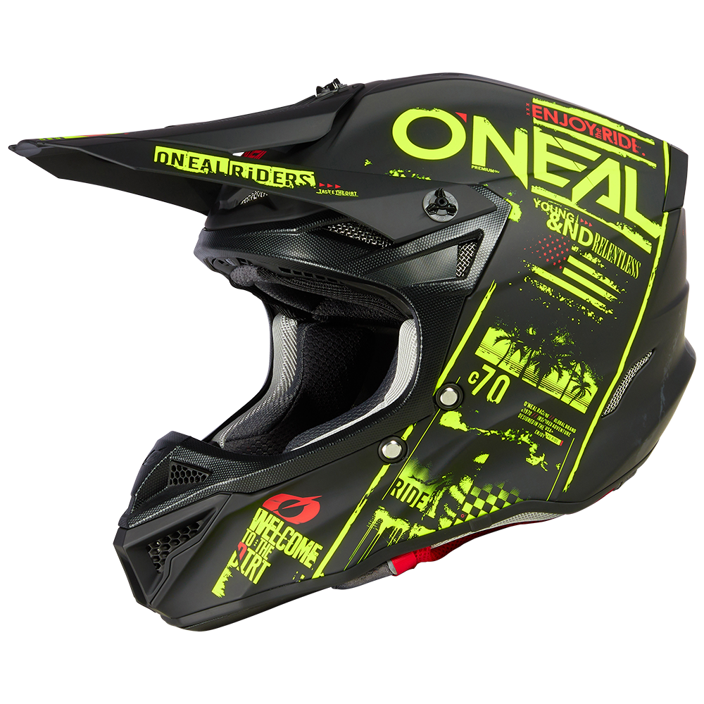 Мотокрос каска O'NEAL 5SERIES POLYACRYLITE ATTACK V.23 BLACK/NEON YELLOWМотокрос каска O'NEAL 5SERIES POLYACRYLITE ATTACK V.23 BLACK/NEON YELLOW