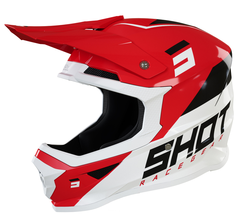 Мотокрос каска SHOT Furious Chase Red White GlossyМотокрос каска SHOT Furious Chase Red White Glossy